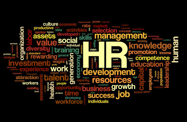 Human resources concept in tag cloud