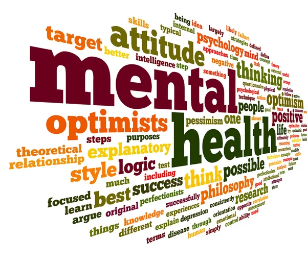 Mental health in word tag cloud — Stockfoto