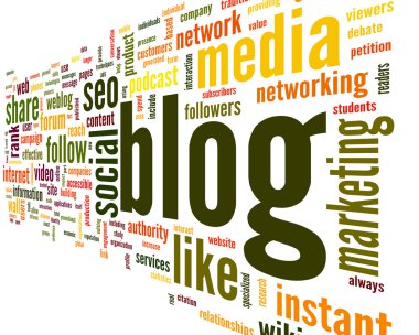 Blog concept in word tag cloud clipart