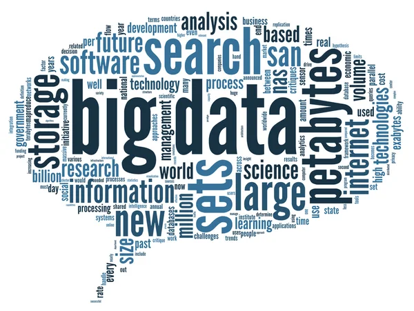 Conceito de Big Data na nuvem de palavras — Fotografia de Stock