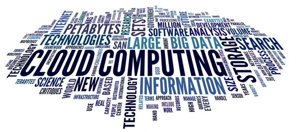 Cloud computing in word tag cloud — Stock Photo, Image