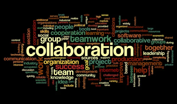 Concetto di collaborazione nel word tag cloud — Foto Stock