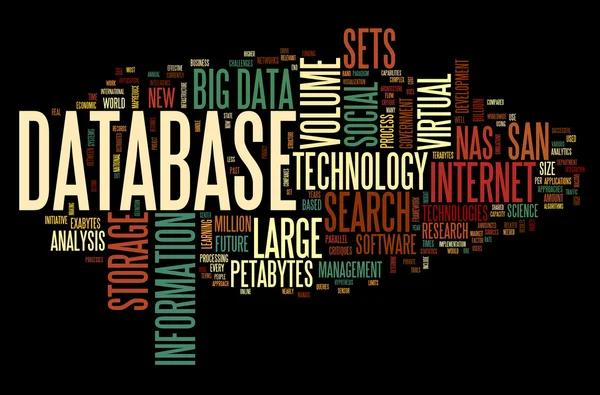 Concepto de base de datos en Word Cloud — Foto de Stock