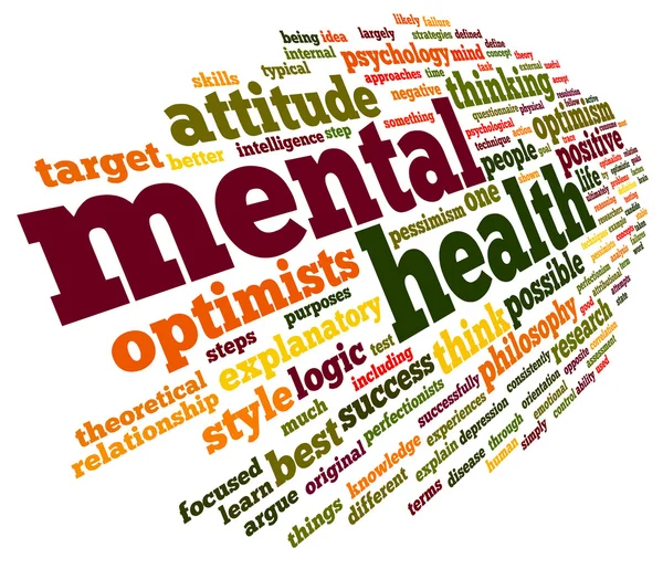 Mental health in word tag cloud — Stockfoto