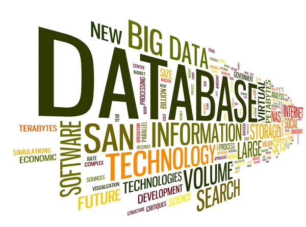 Concepto de base de datos en Word Cloud — Foto de Stock