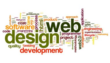 Web design concept in word tag cloud clipart