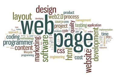 Web page concept in word tag cloud clipart
