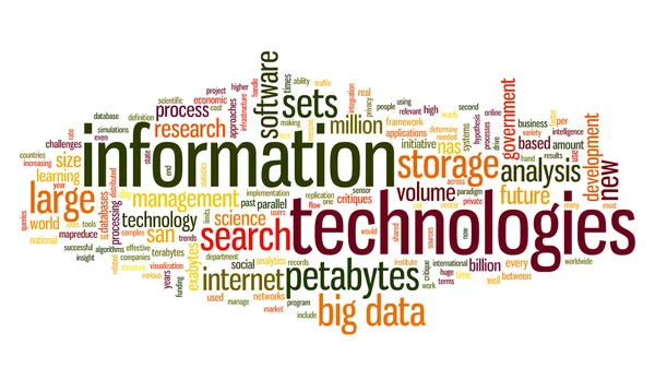 Informationstechnologie in der Tag-Cloud — Stockfoto