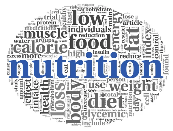 Concept de nutrition dans tag cloud — Photo