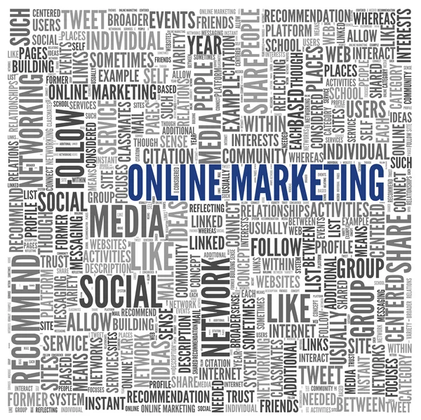 Concetto di marketing online nel word tag cloud — Foto Stock