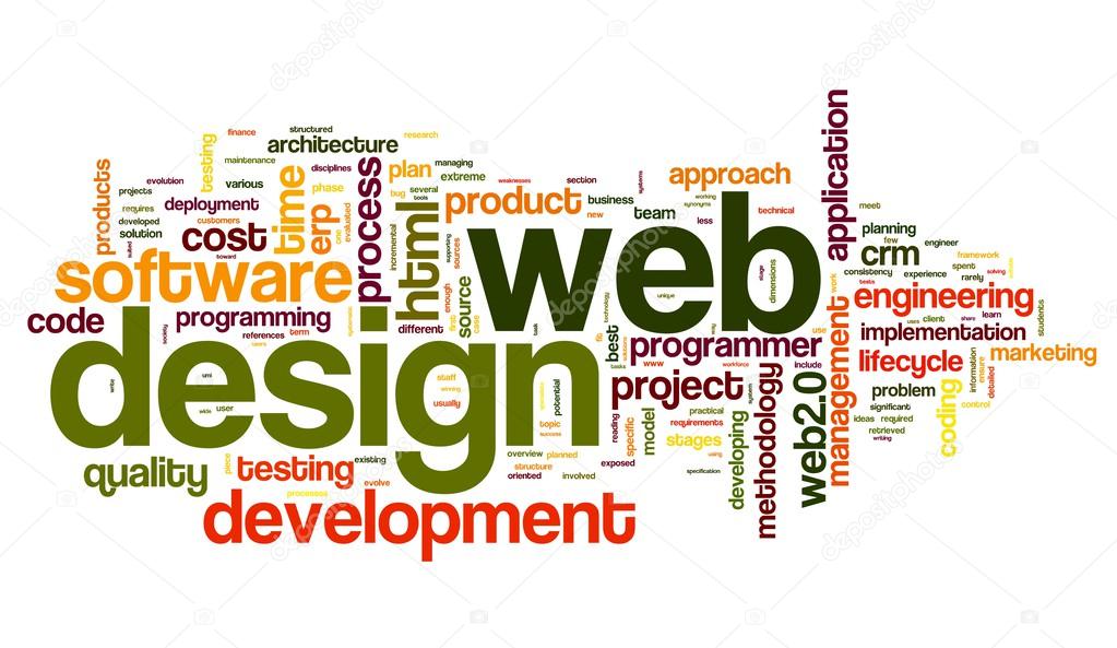 Web design concept in word tag cloud