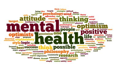 Mental health in word tag cloud