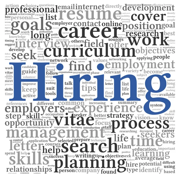 Hiring concept in word tag cloud — Stock Photo, Image