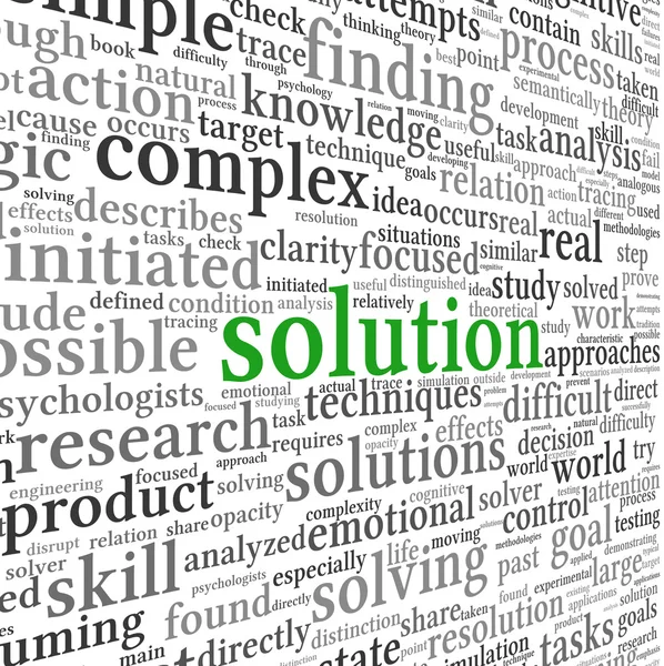 Concetto di soluzione in word tag cloud — Foto Stock