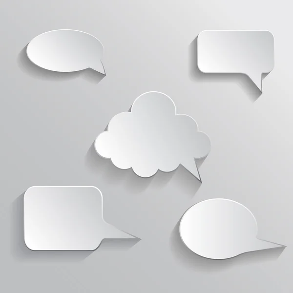 Speech bubble vector paper blank icons with shadow — Stock Vector