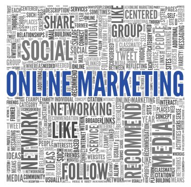 Online pazarlama kavramı kelime etiket bulutu