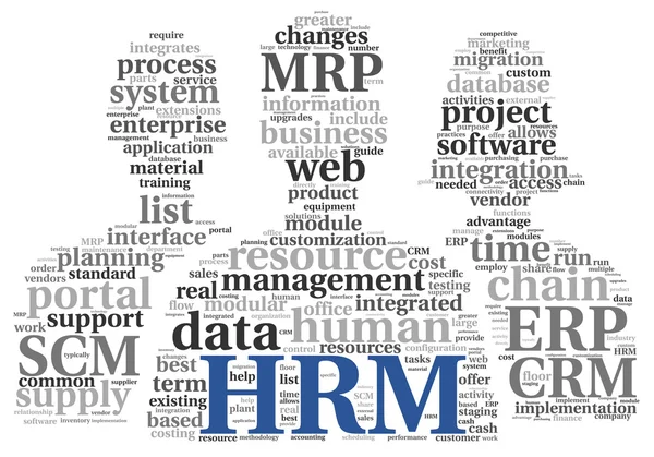 HRM Concepto de gestión de recursos humanos en tag cloud — Foto de Stock