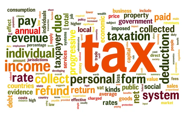 Concetto fiscale nel word tag cloud — Foto Stock