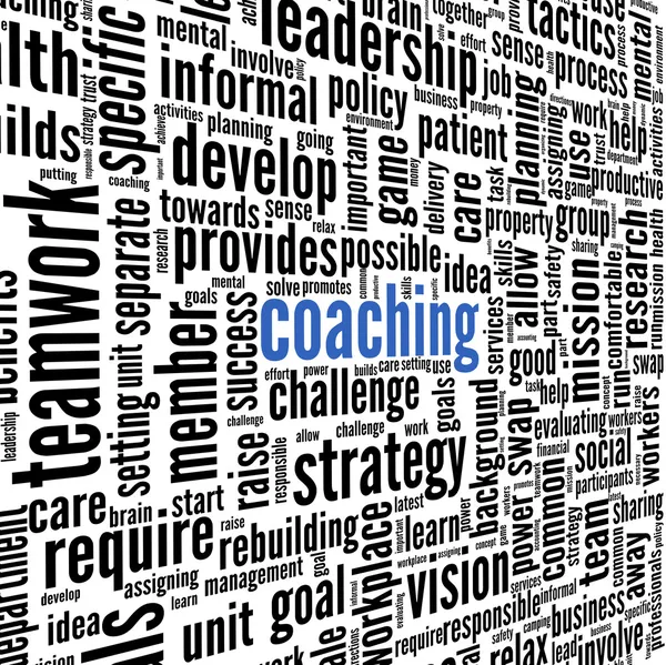 Concepto de coaching en tag cloud aislado en blanco —  Fotos de Stock