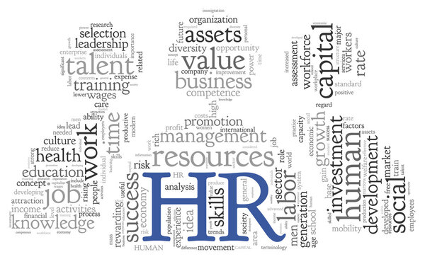 Human resources concept in tag cloud