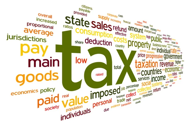 Concept fiscal dans word tag cloud — Photo