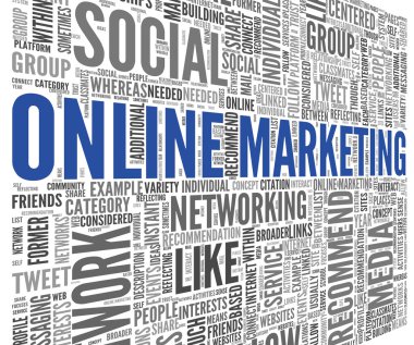 Online pazarlama kavramı kelime etiket bulutu