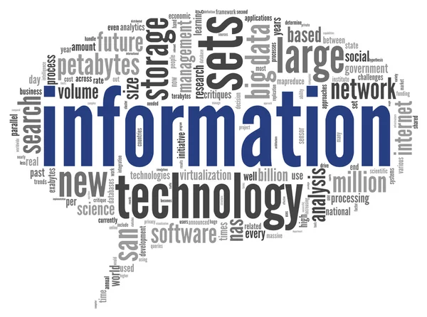 Tecnologia da informação na nuvem de tags — Fotografia de Stock