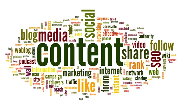 Contenuto mantenuto nel word tag cloud — Foto Stock