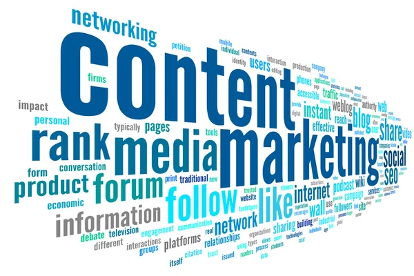 Marketing de conteúdo conept in word tag cloud — Fotografia de Stock