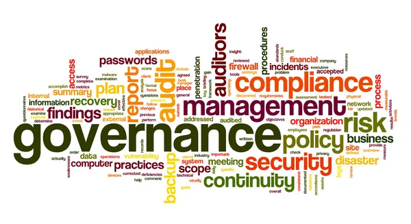 Governance and compliance in word tag cloud — Stock Photo, Image