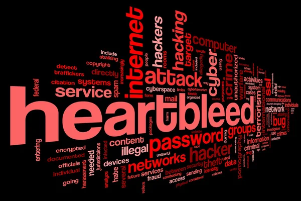 単語の札の雲の heartbleed 攻撃 — ストック写真