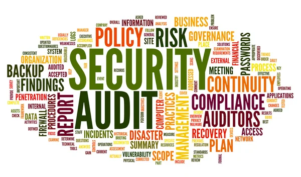 Security audit in word tag cloud — Stock Photo, Image