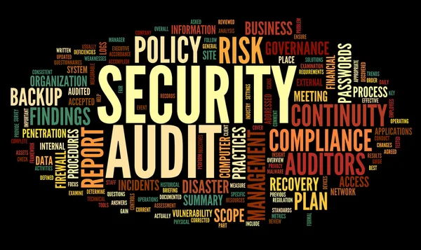 Security audit in word tag cloud — Stock Photo, Image