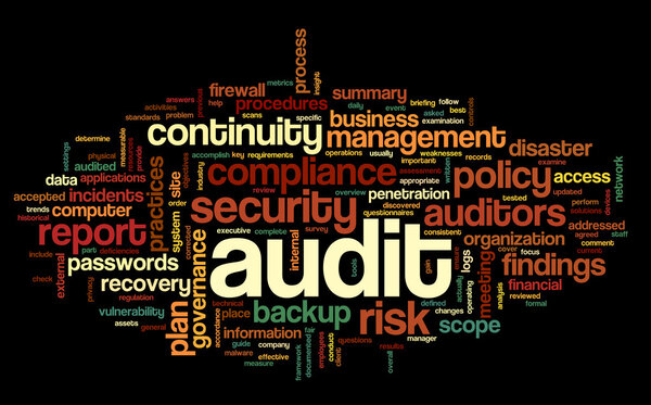 Audit and compliance  in word tag cloud