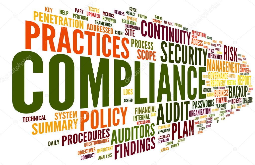 Compliance and audit in word tag cloud