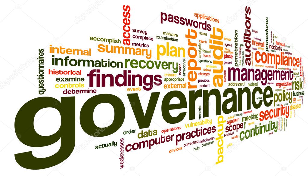 Governance and compliance in word tag cloud