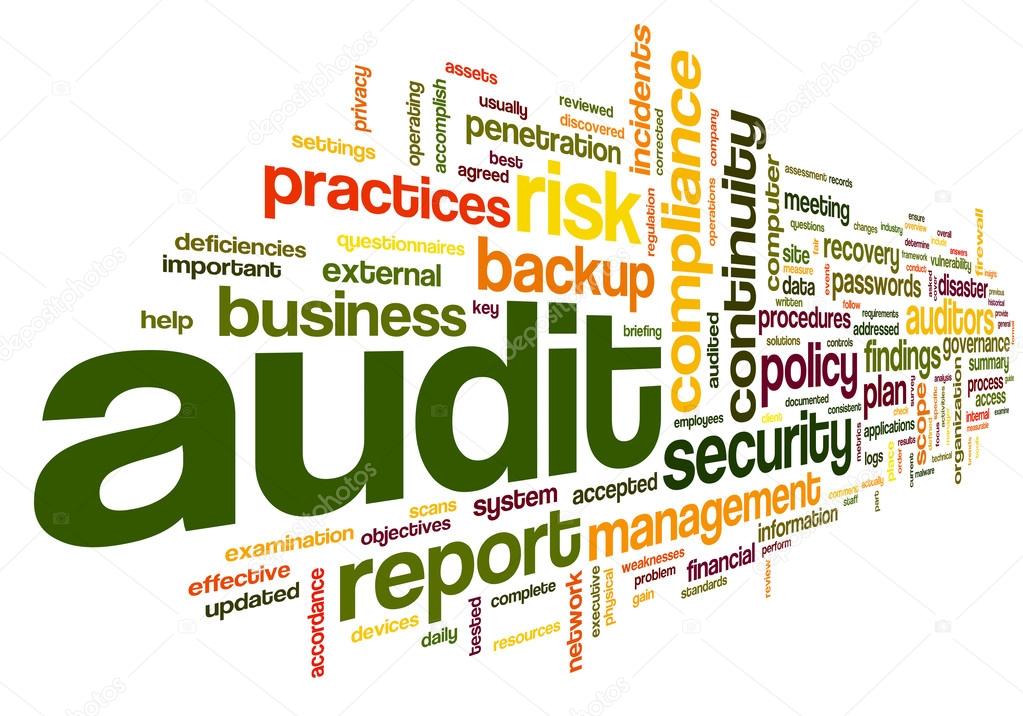 Audit and compliance  in word tag cloud