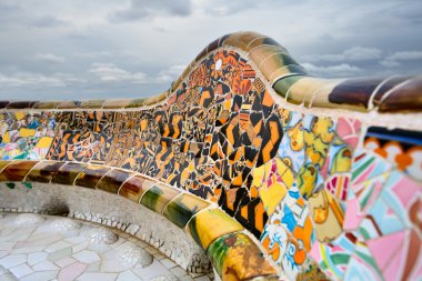 parc guell, gaudi tarafından kürsüye detay.