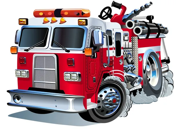Vektor kartun firetruck Stok Vektor