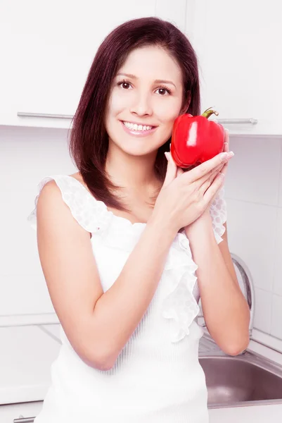 Mulher com pimenta — Fotografia de Stock