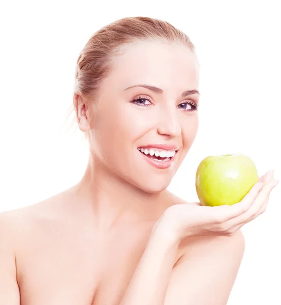 Woman with an apple Royalty Free Stock Images