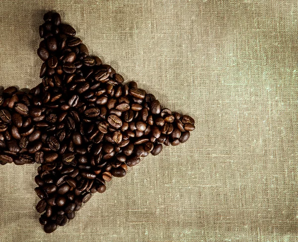 Coffee beans arrow — Stock Photo, Image