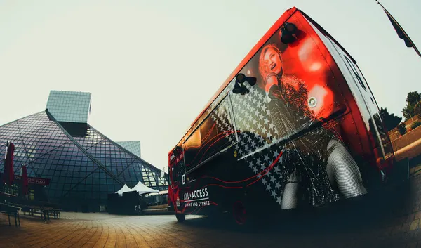 Cleveland Ohio Usa July 2021 Rock Roll Hall Fame Entrance Stock Picture