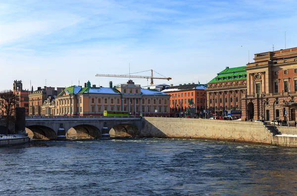 Panorama şehir merkezinde de stockholm, İsveç. — Stok fotoğraf