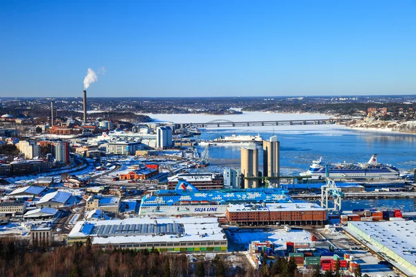 Vista acima do porto de Estocolmo — Fotografia de Stock