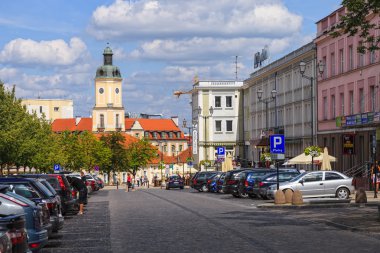 şehir hayatı Bialystok, Polonya.