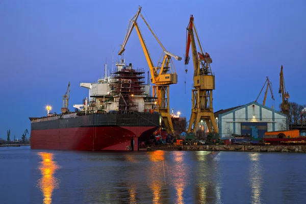 Shipyard at dusk Royalty Free Stock Images