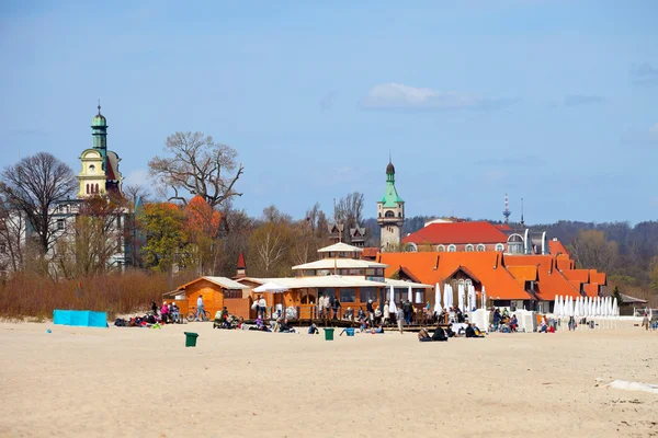 På stranden i sopot, Polen — Stockfoto