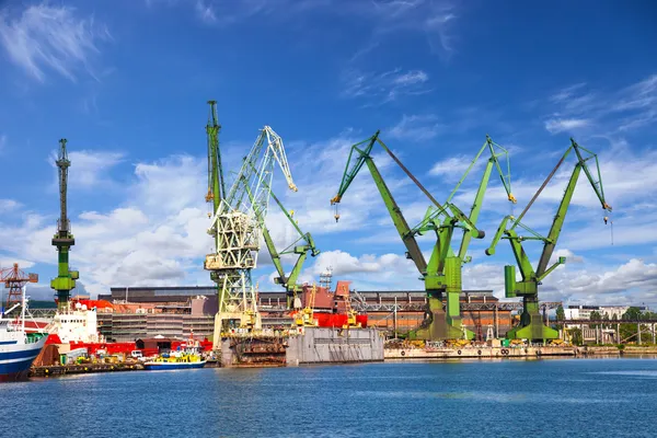 Grote kranen en dok — Stockfoto