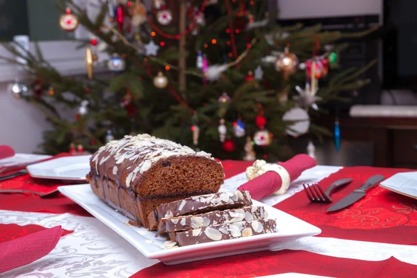 Pastel de jengibre de Navidad con chocolate — Foto de Stock